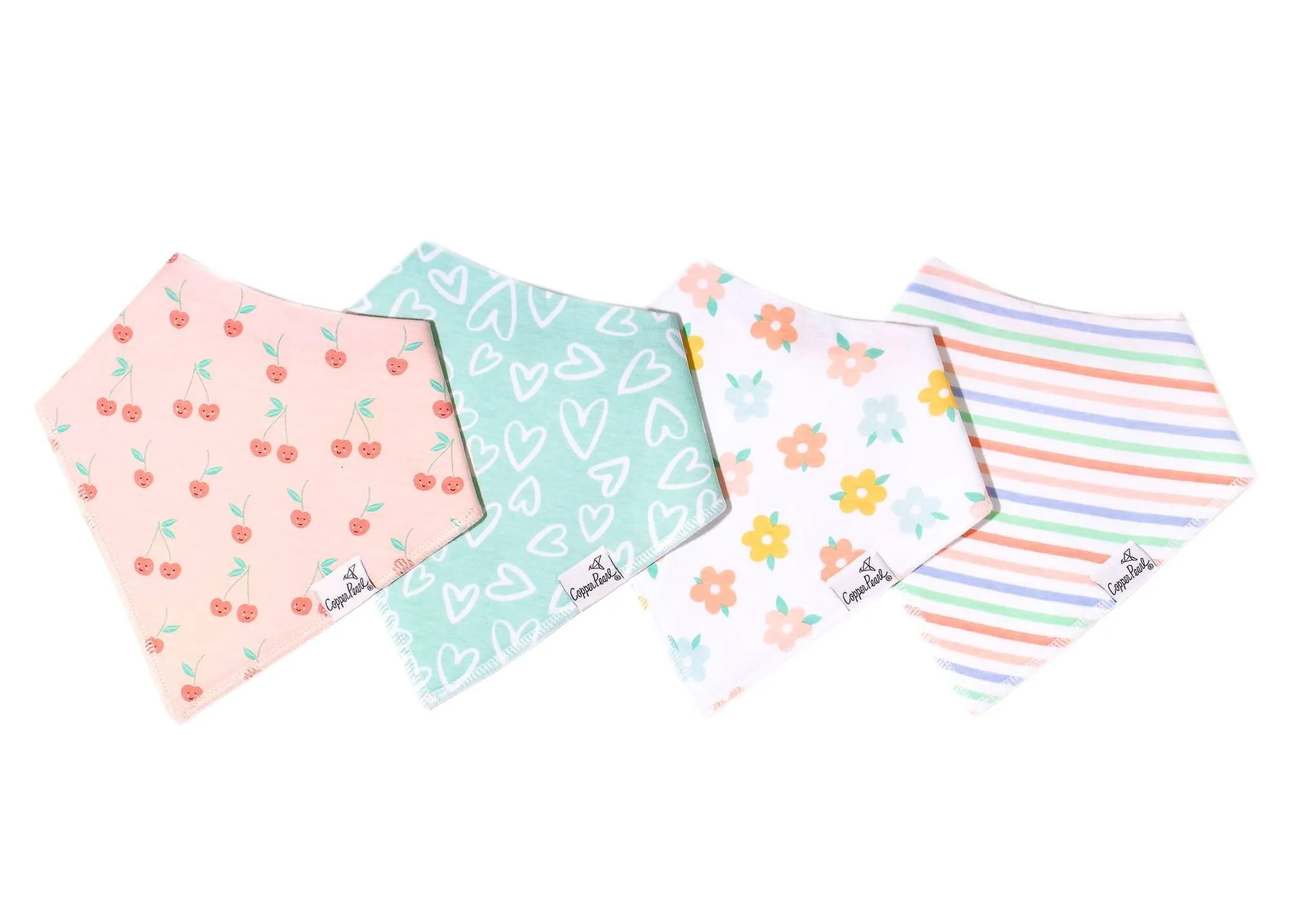 Copper Pearl Cheery Bandana Bib Set