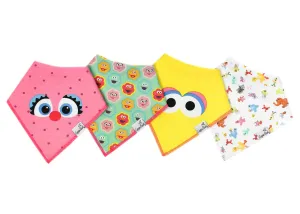 Copper Pearl Sesame Street Abby and Pals Bandana Bib Set