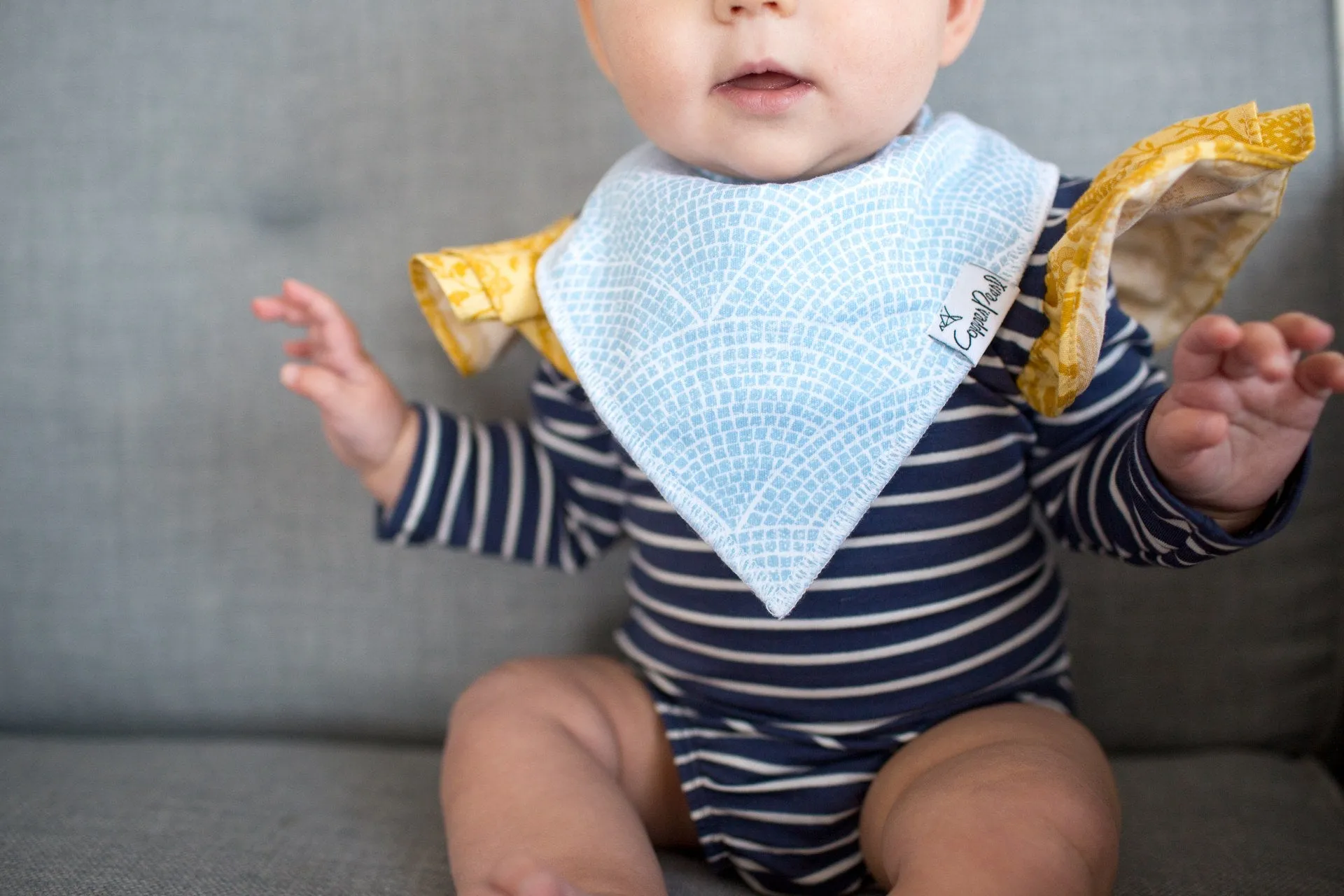 Copper Pearl Stone Bandana Bib Set