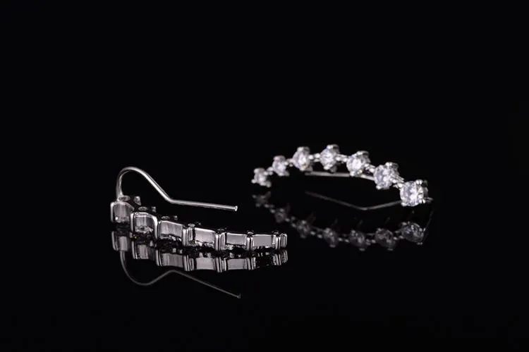 Crystal Star Stud Earrings with 925 Silver Needle