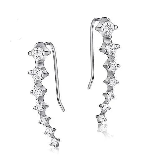 Crystal Star Stud Earrings with 925 Silver Needle