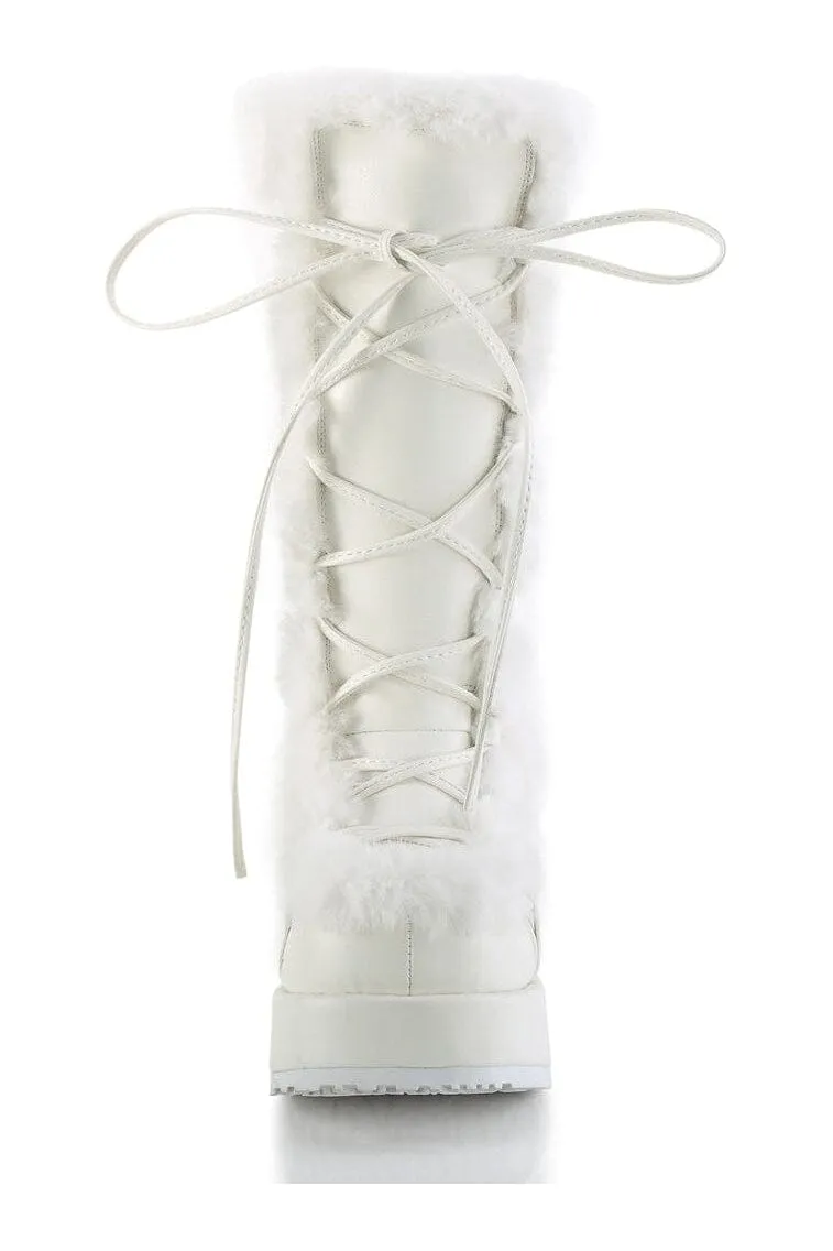 CUBBY-311 White Vegan Leather Knee Boot