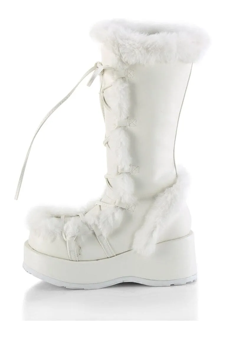 CUBBY-311 White Vegan Leather Knee Boot
