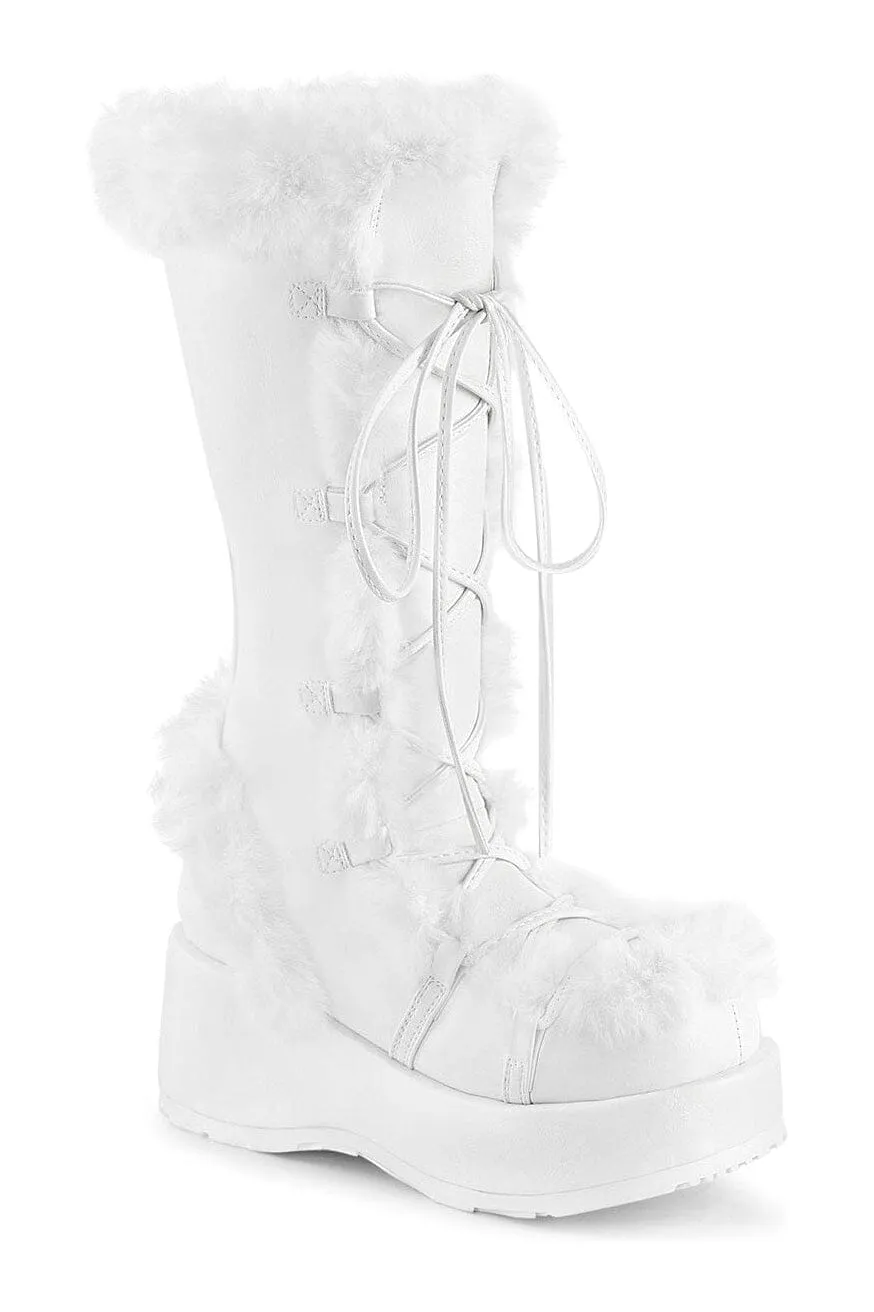 CUBBY-311 White Vegan Leather Knee Boot