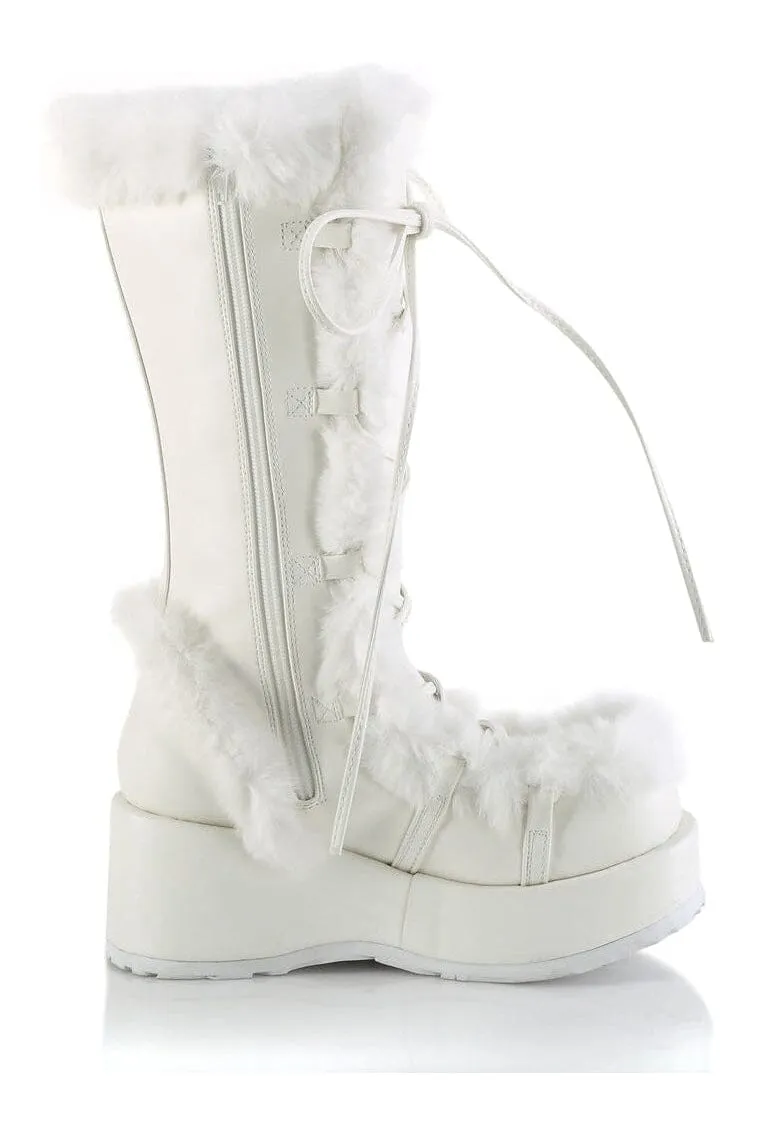 CUBBY-311 White Vegan Leather Knee Boot