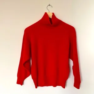 Demetre Vintage 80's Red Virgin Wool Turtleneck Ski Sweater