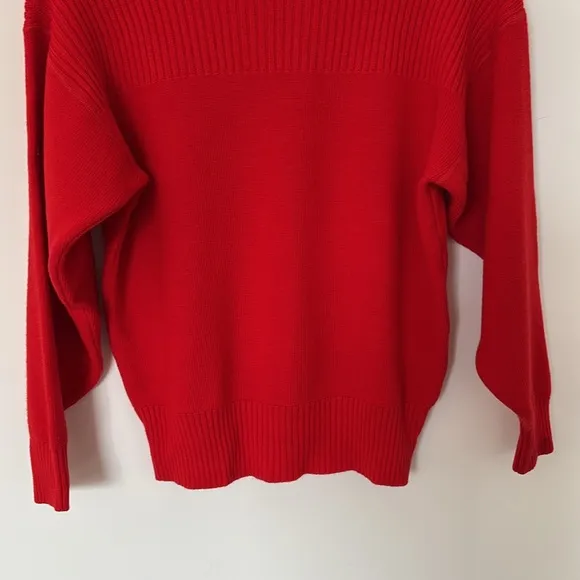 Demetre Vintage 80's Red Virgin Wool Turtleneck Ski Sweater