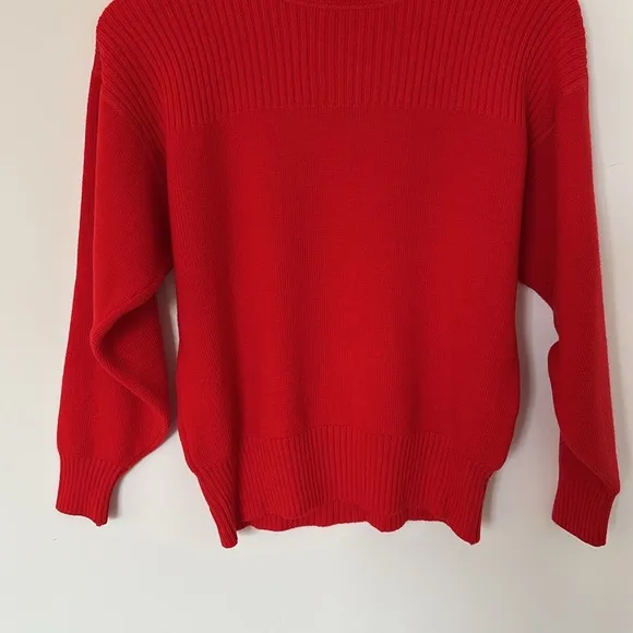 Demetre Vintage 80's Red Virgin Wool Turtleneck Ski Sweater