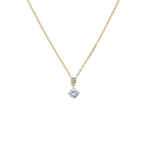 Double Dangle CZ Necklace