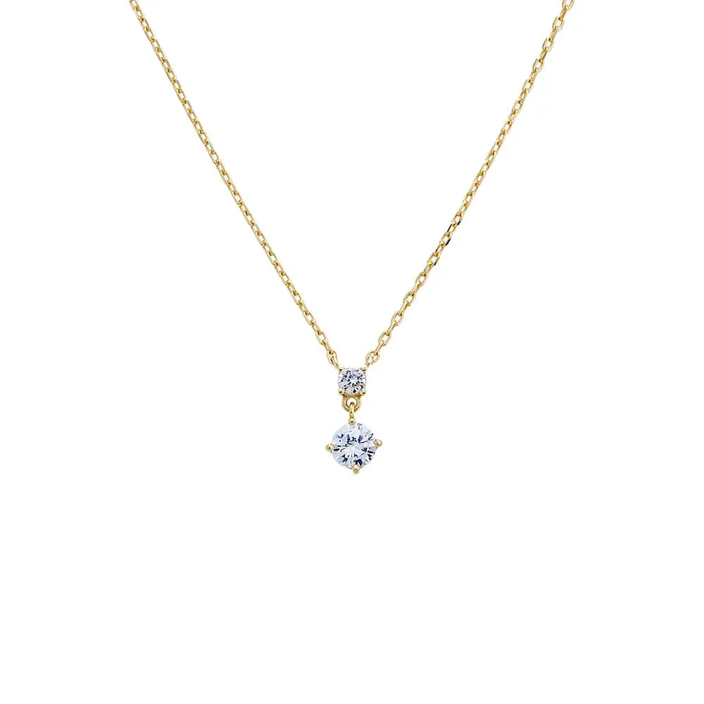 Double Dangle CZ Necklace