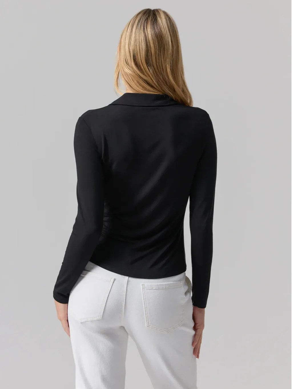 DREAMGIRL KNIT BUTTON UP TOP-BLACK