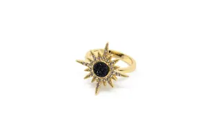 Druzy Burst Ring (Black)