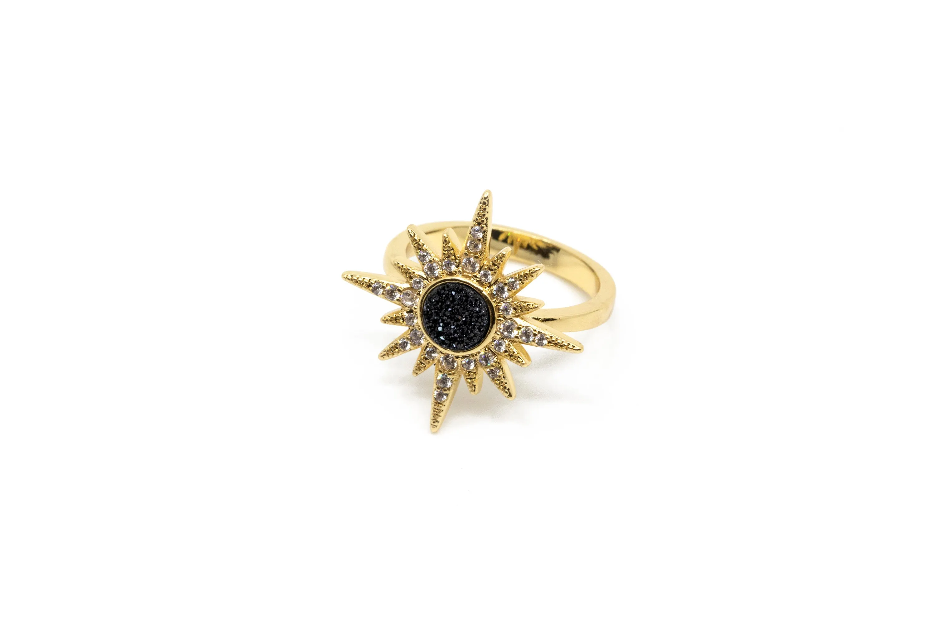 Druzy Burst Ring (Black)