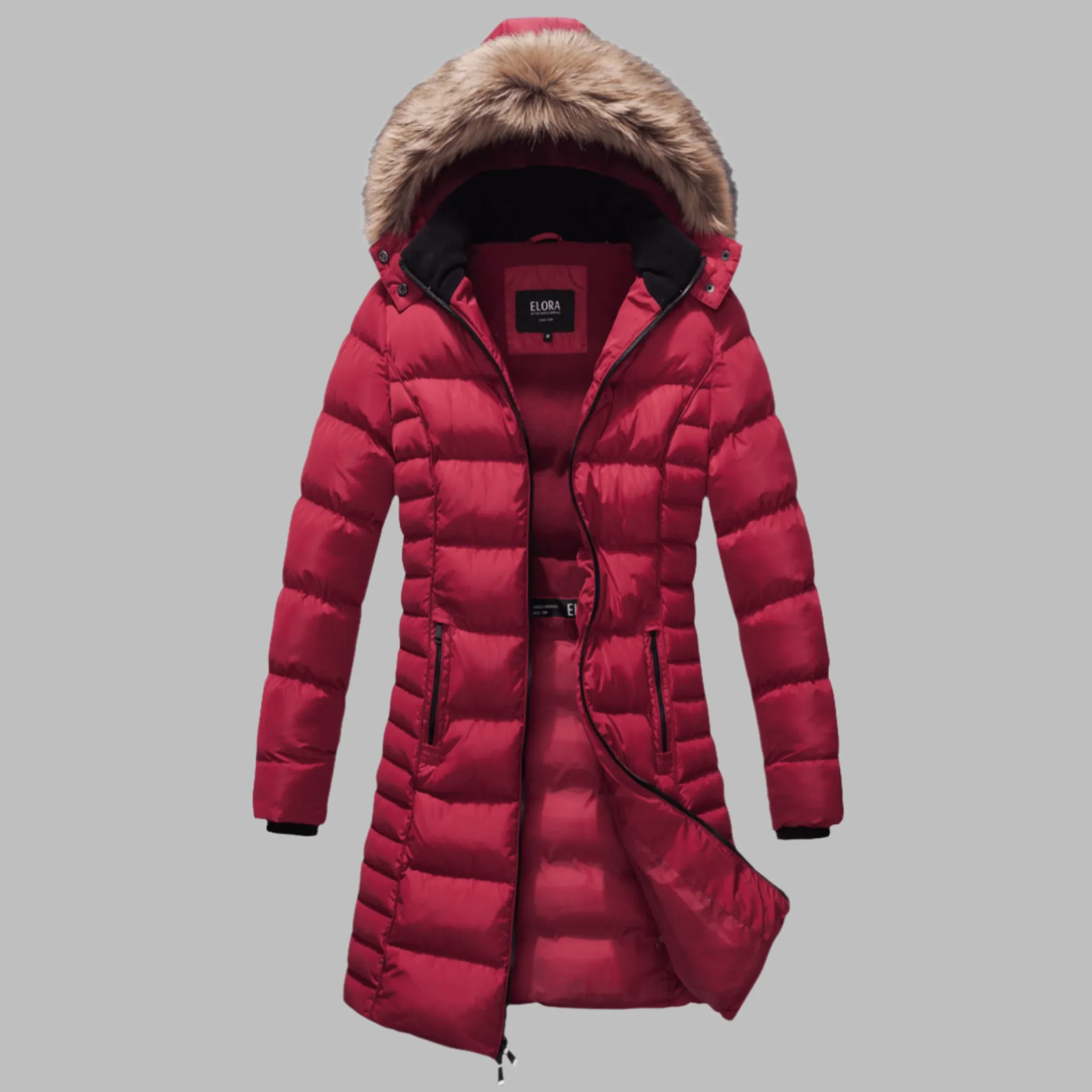 ELORA Women’s Winter Puffer Coat - Cozy Polar Fleece Lining & Detachable Hood