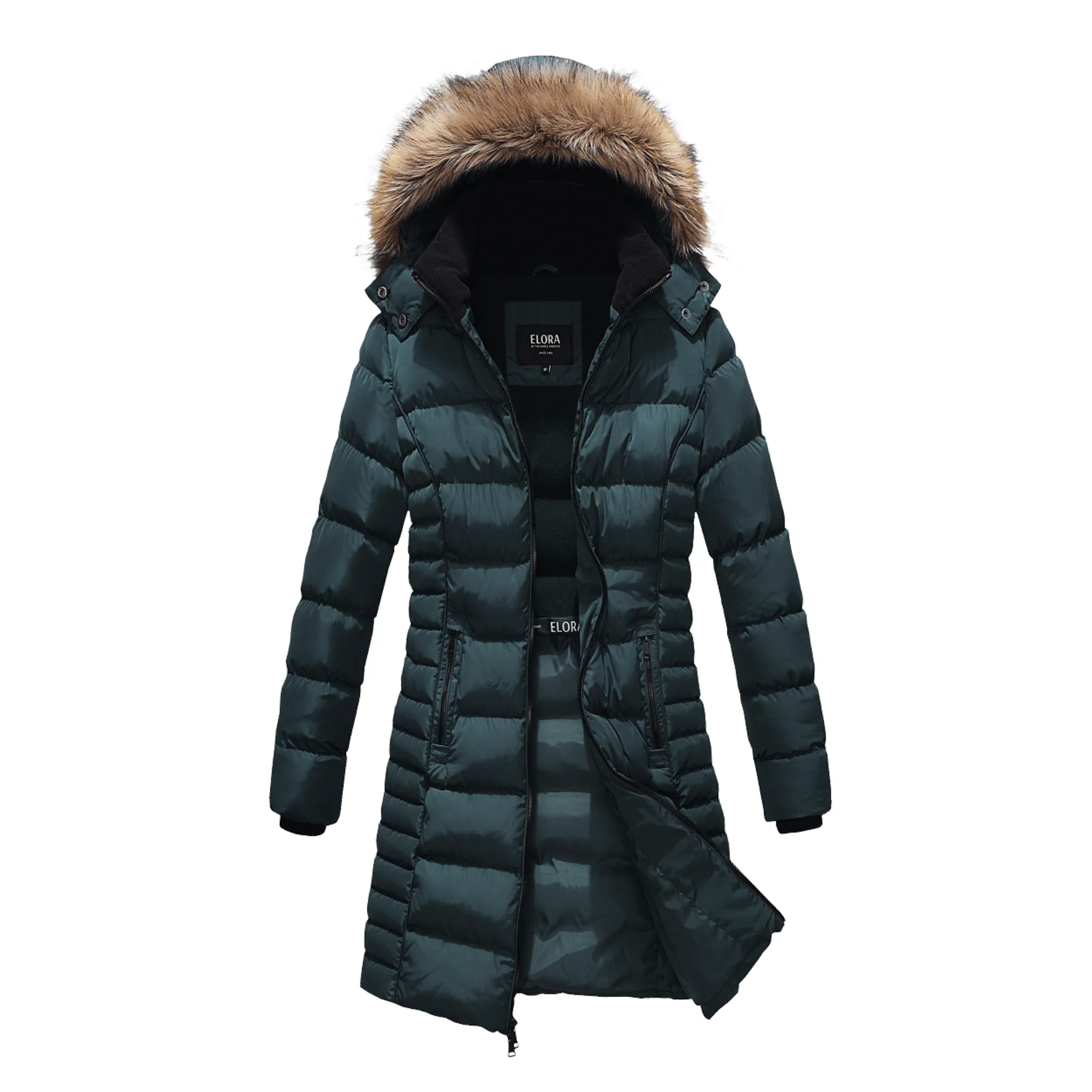 ELORA Women’s Winter Puffer Coat - Cozy Polar Fleece Lining & Detachable Hood