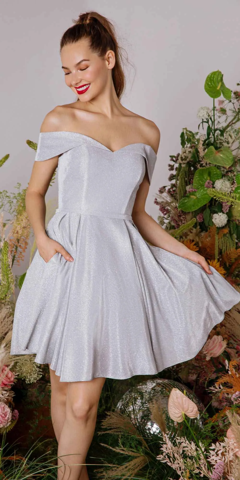 Eureka 9829 Off the Shoulder Short Dress