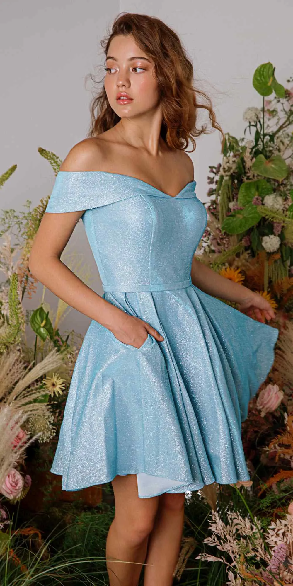 Eureka 9829 Off the Shoulder Short Dress