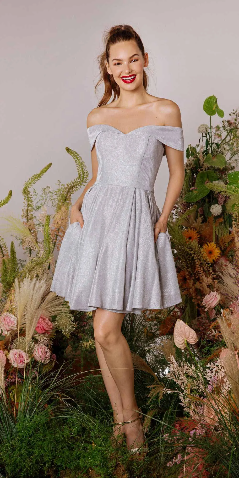 Eureka 9829 Off the Shoulder Short Dress