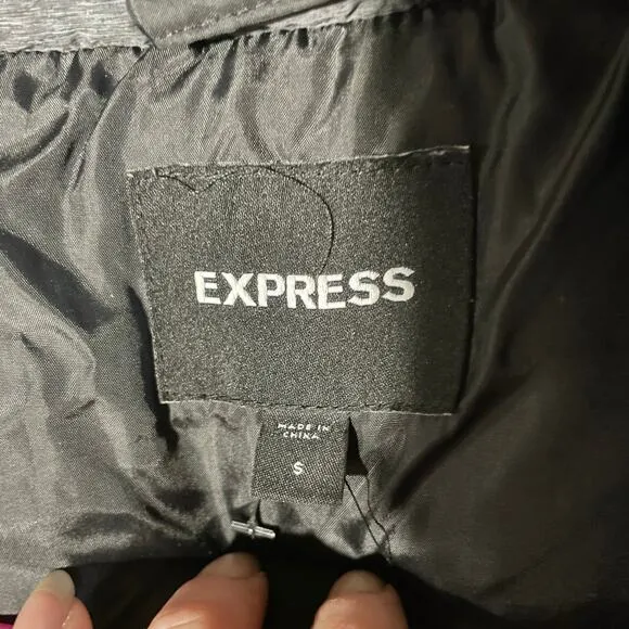 Express woman’s long puffer coat,  small, winter coat, puffer coat