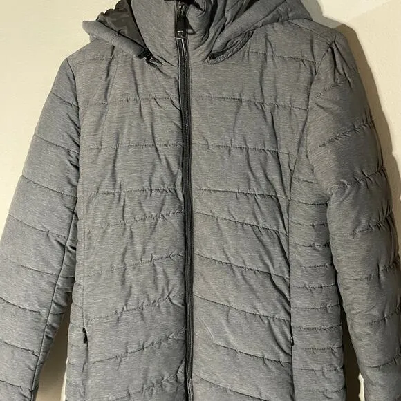 Express woman’s long puffer coat,  small, winter coat, puffer coat