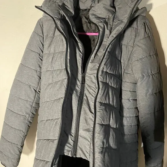 Express woman’s long puffer coat,  small, winter coat, puffer coat
