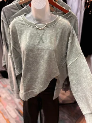 Faded Green Long-Sleeve Sweater