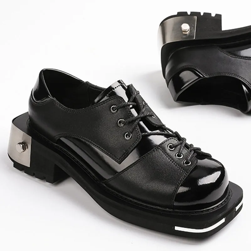 Fashion Women Round Toe Metal Chain Buckle Flats