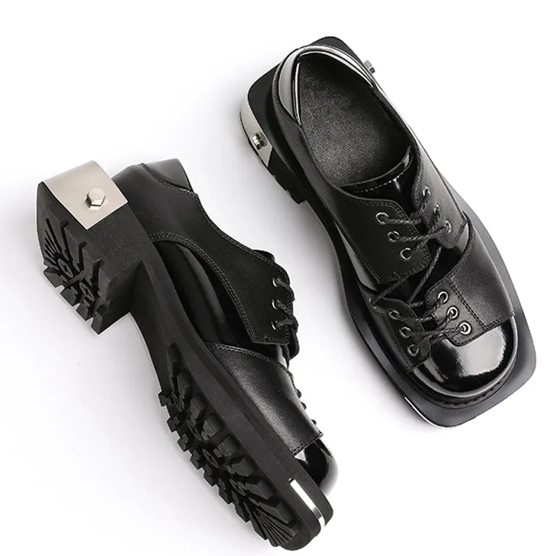 Fashion Women Round Toe Metal Chain Buckle Flats