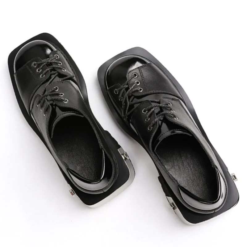 Fashion Women Round Toe Metal Chain Buckle Flats