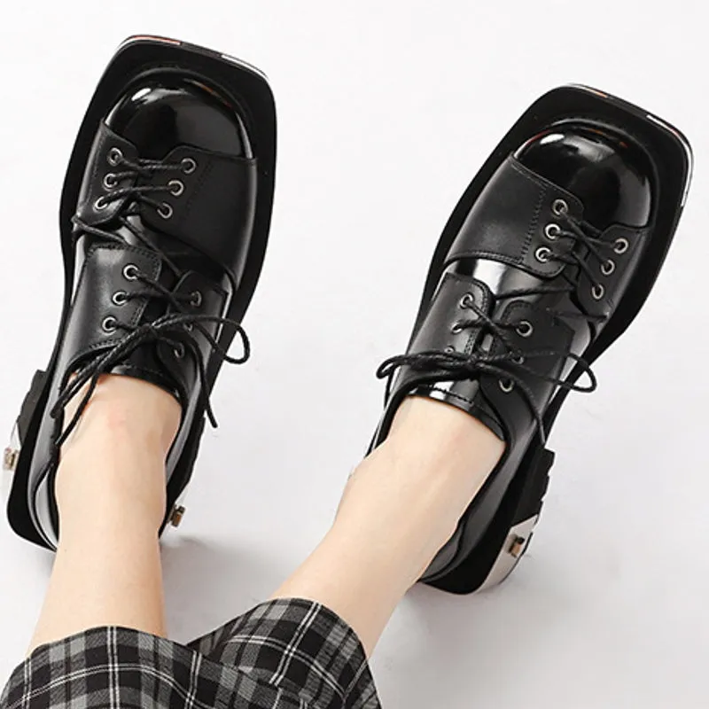 Fashion Women Round Toe Metal Chain Buckle Flats