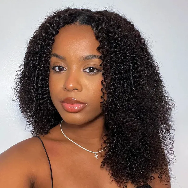 Flash Sale Kinky Curly 6x4.5 Pre-Cut Transparent Lace Closure Wig Glueless Ready To Go Human Hair Wig