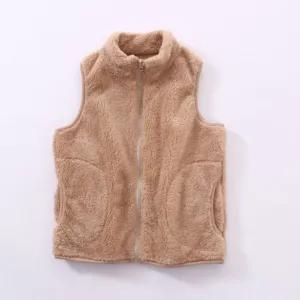 Fluffy Gilet Body Warmer - Tan