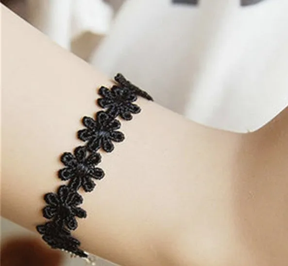Free shipping Vintage flower lace water drop bracelets & bangles wrist handmade accessories Gothic jewelry bracelets accessory