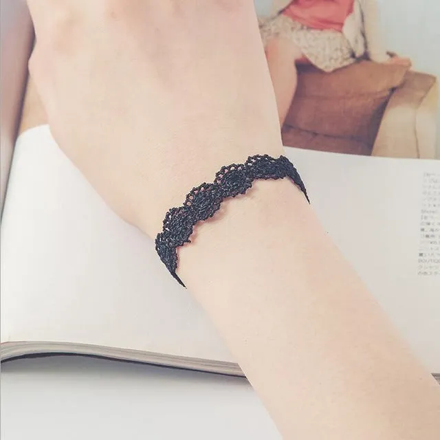 Free shipping Vintage flower lace water drop bracelets & bangles wrist handmade accessories Gothic jewelry bracelets accessory