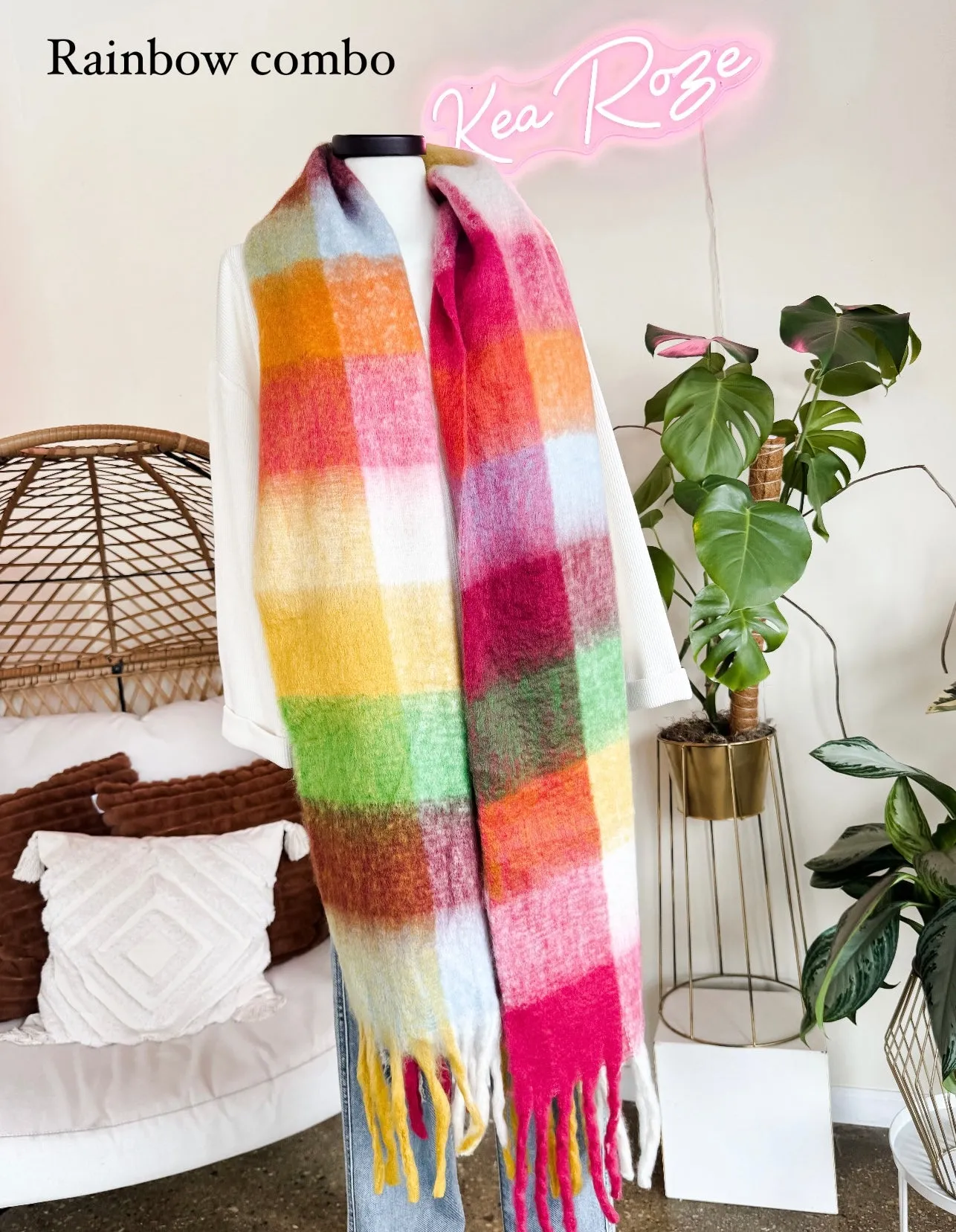 FRINGE TRIM SCARF- 4 COLOR OPTIONS