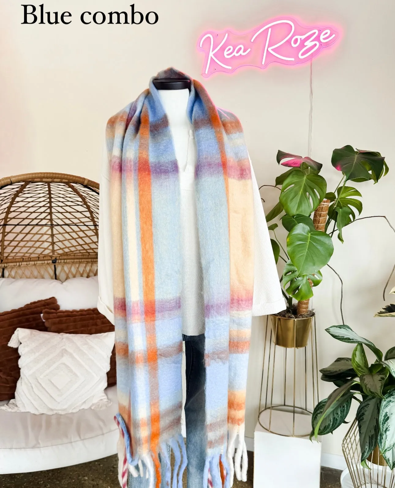 FRINGE TRIM SCARF- 4 COLOR OPTIONS