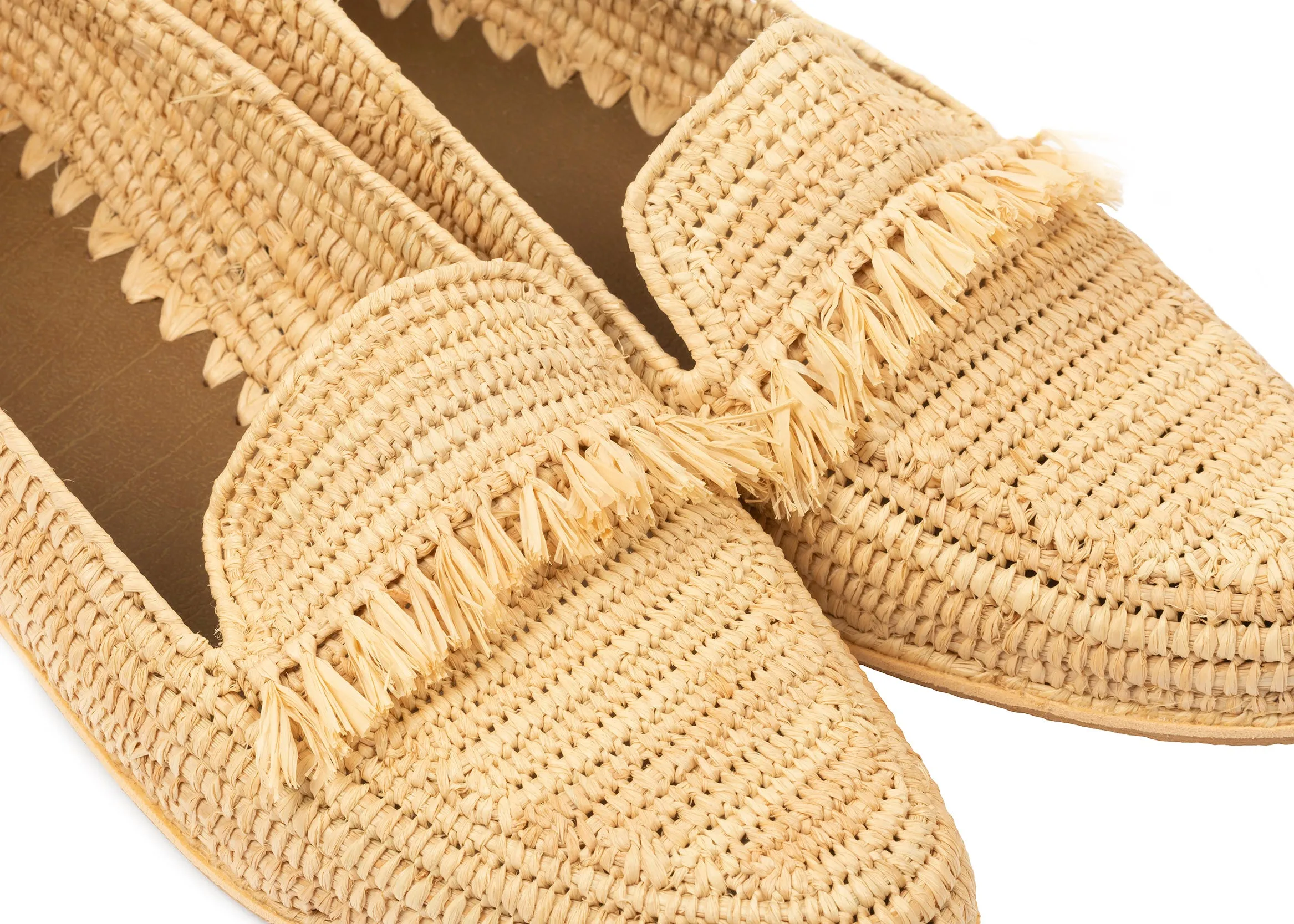 Fringed Raffia Loafers 'ZAHRA'