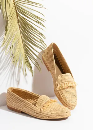 Fringed Raffia Loafers 'ZAHRA'