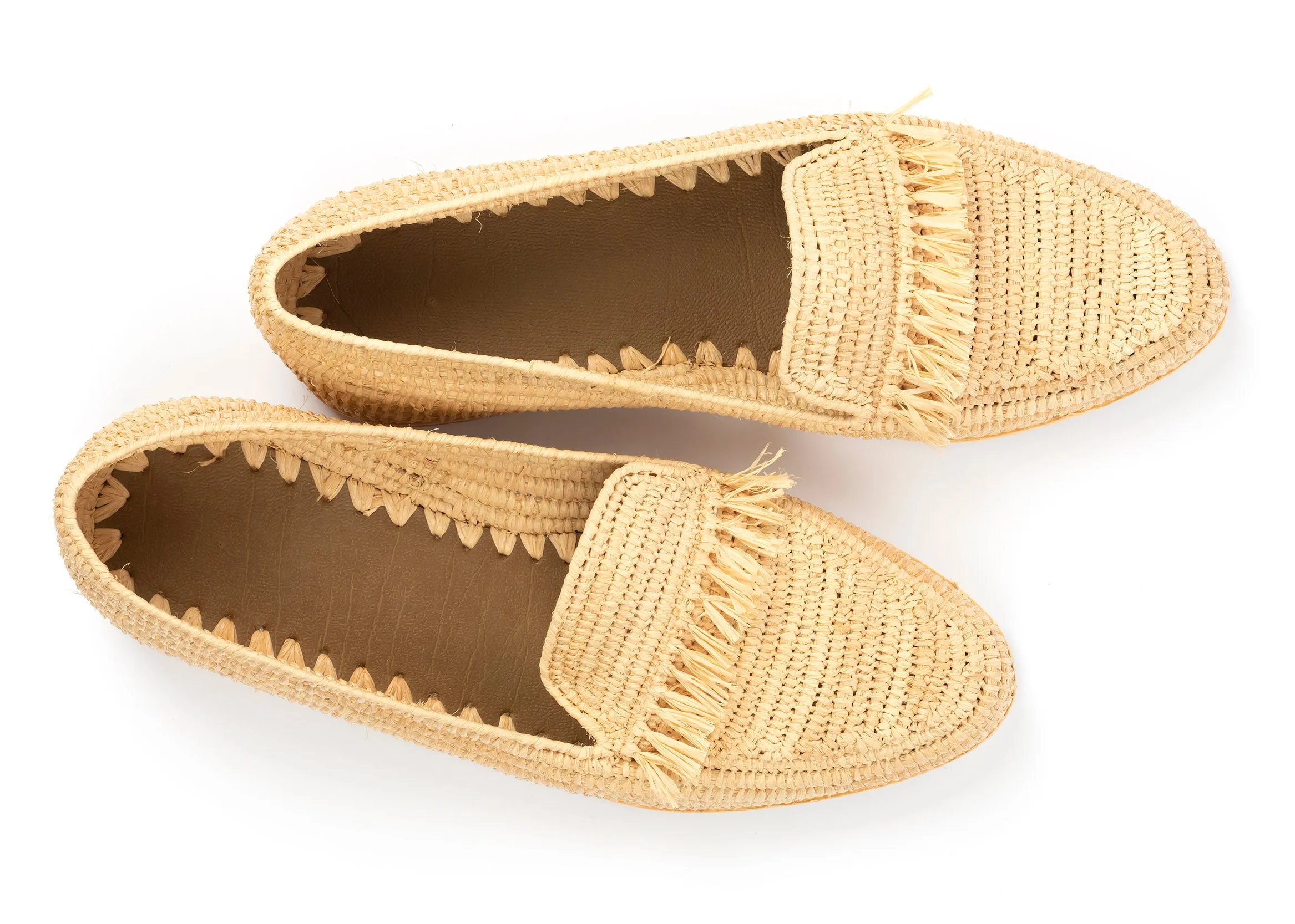 Fringed Raffia Loafers 'ZAHRA'
