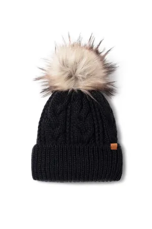 FSBB09061 - CABLE KNIT BEANIE WITH FAUX FUR POM AND SHERPA LINING