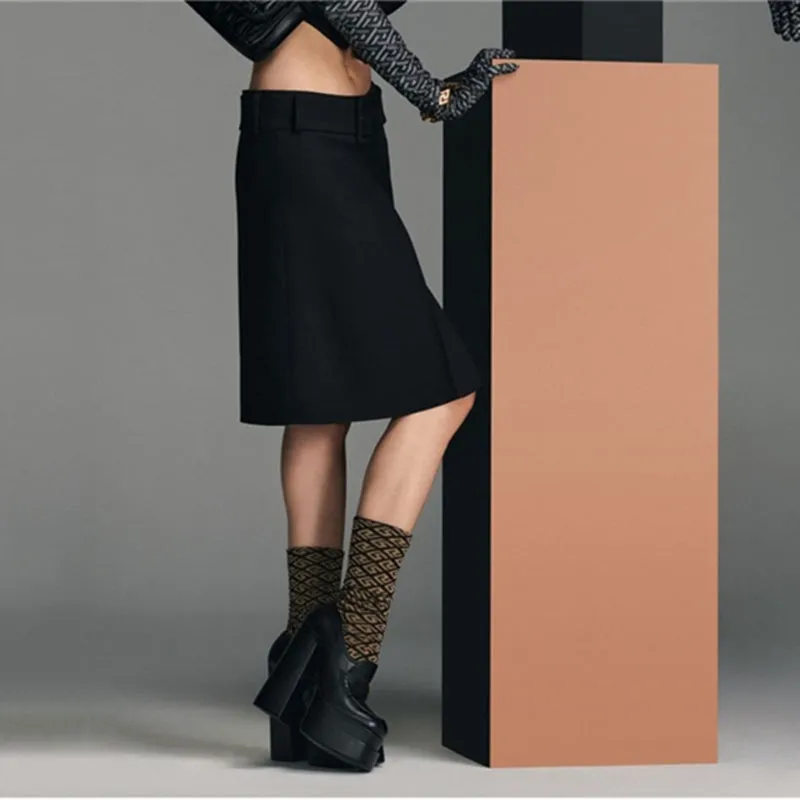 goosudu Women High Heel Platform Hoof Heels Loafers Women Pumps New Square Toe Fashion Shoes Plus Size Shoes Sexy Dress Shoes
