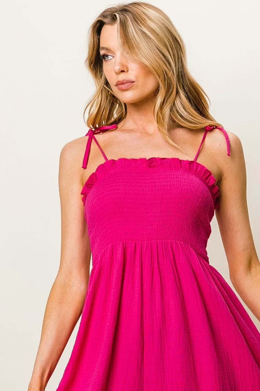 ❤️GYPSY - Textured Smocked Sleeveless Jumpsuit by BiBi
