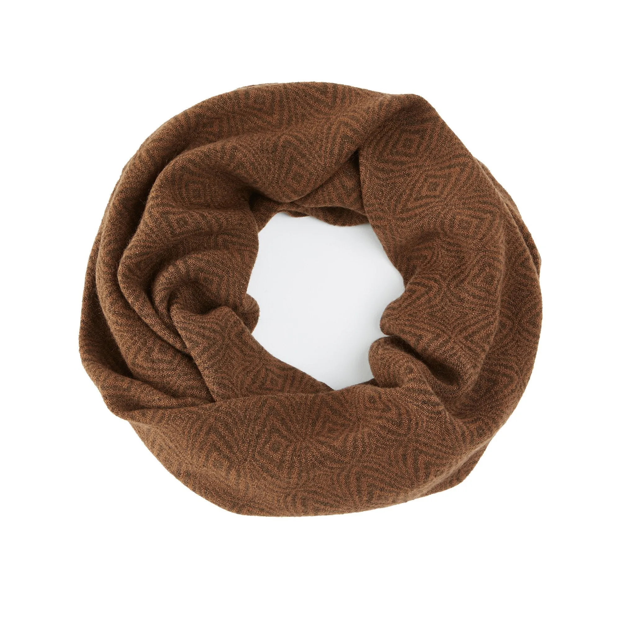 Handwoven Brown Infinity Scarf