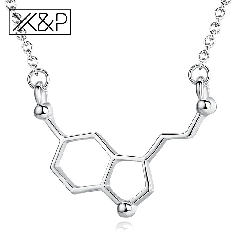 Jasmine Serotonin Molecule Necklace
