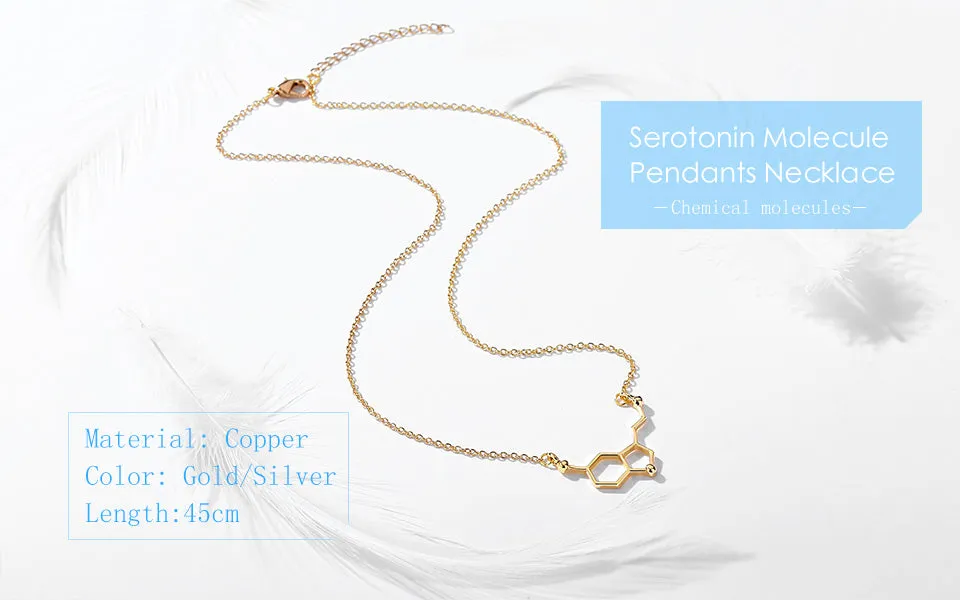 Jasmine Serotonin Molecule Necklace