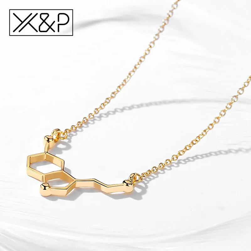 Jasmine Serotonin Molecule Necklace