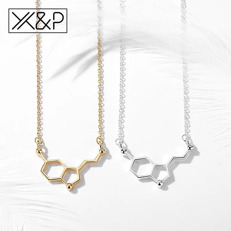 Jasmine Serotonin Molecule Necklace