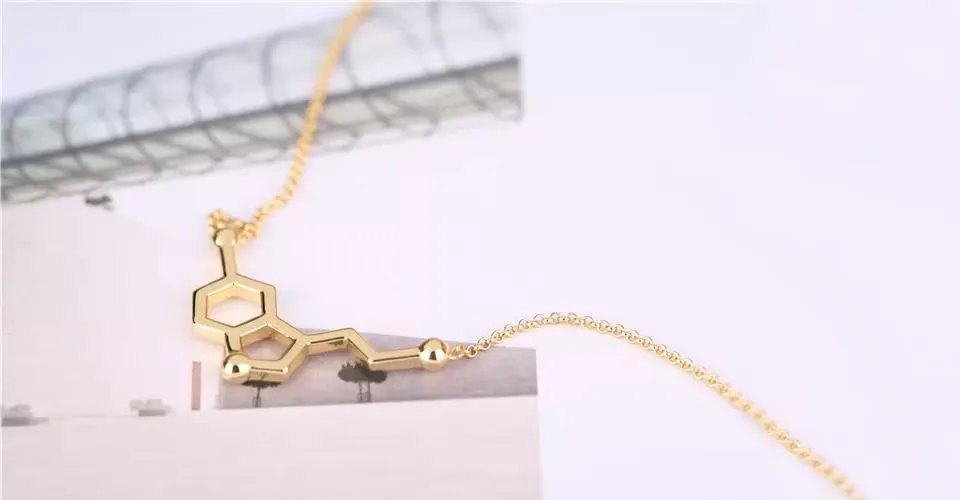 Jasmine Serotonin Molecule Necklace