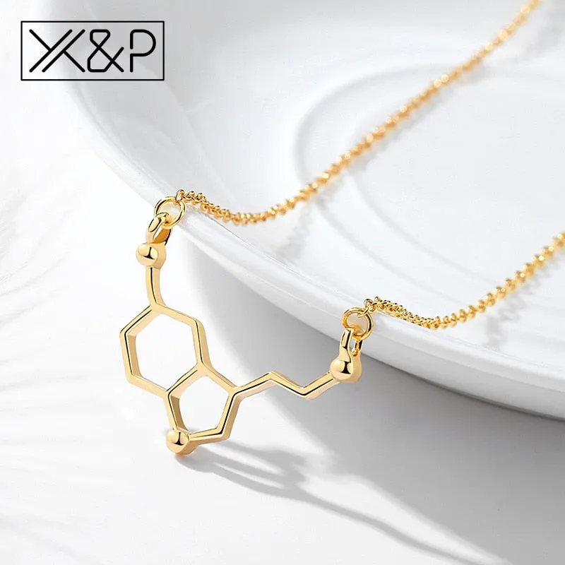 Jasmine Serotonin Molecule Necklace