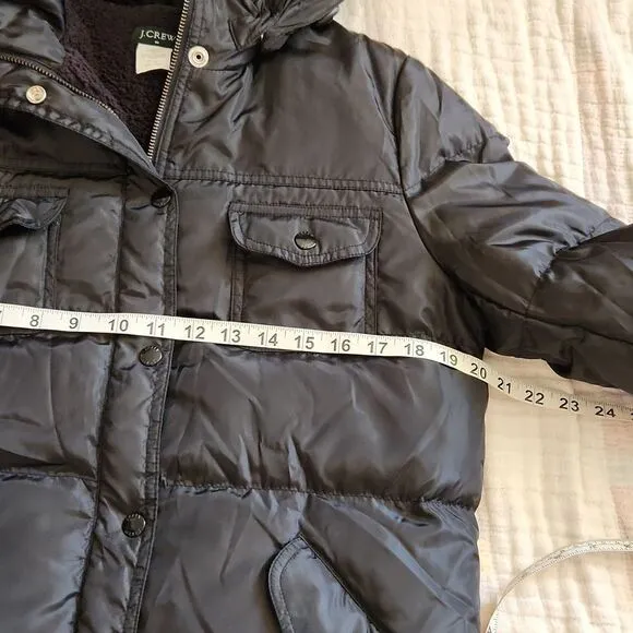 J.Crew down puffer hooded jacket